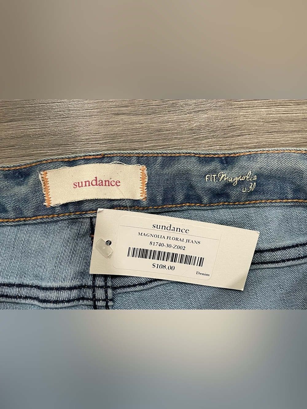 NWT Sundance Magnolia Floral Embroidered Jeans Size 30 - Picture 3 of 7